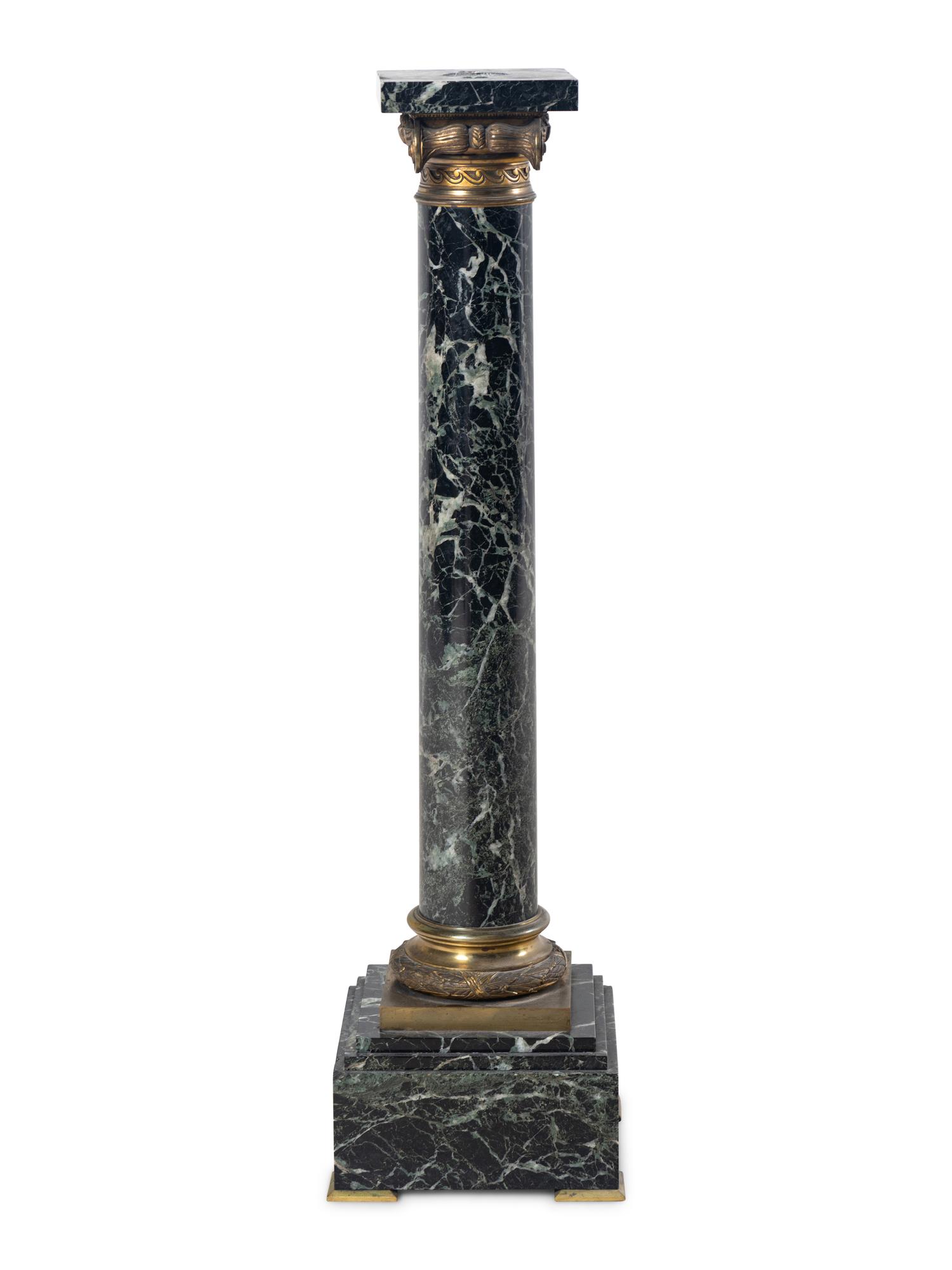 A Gilt Bronze Mounted Marble Pedestal