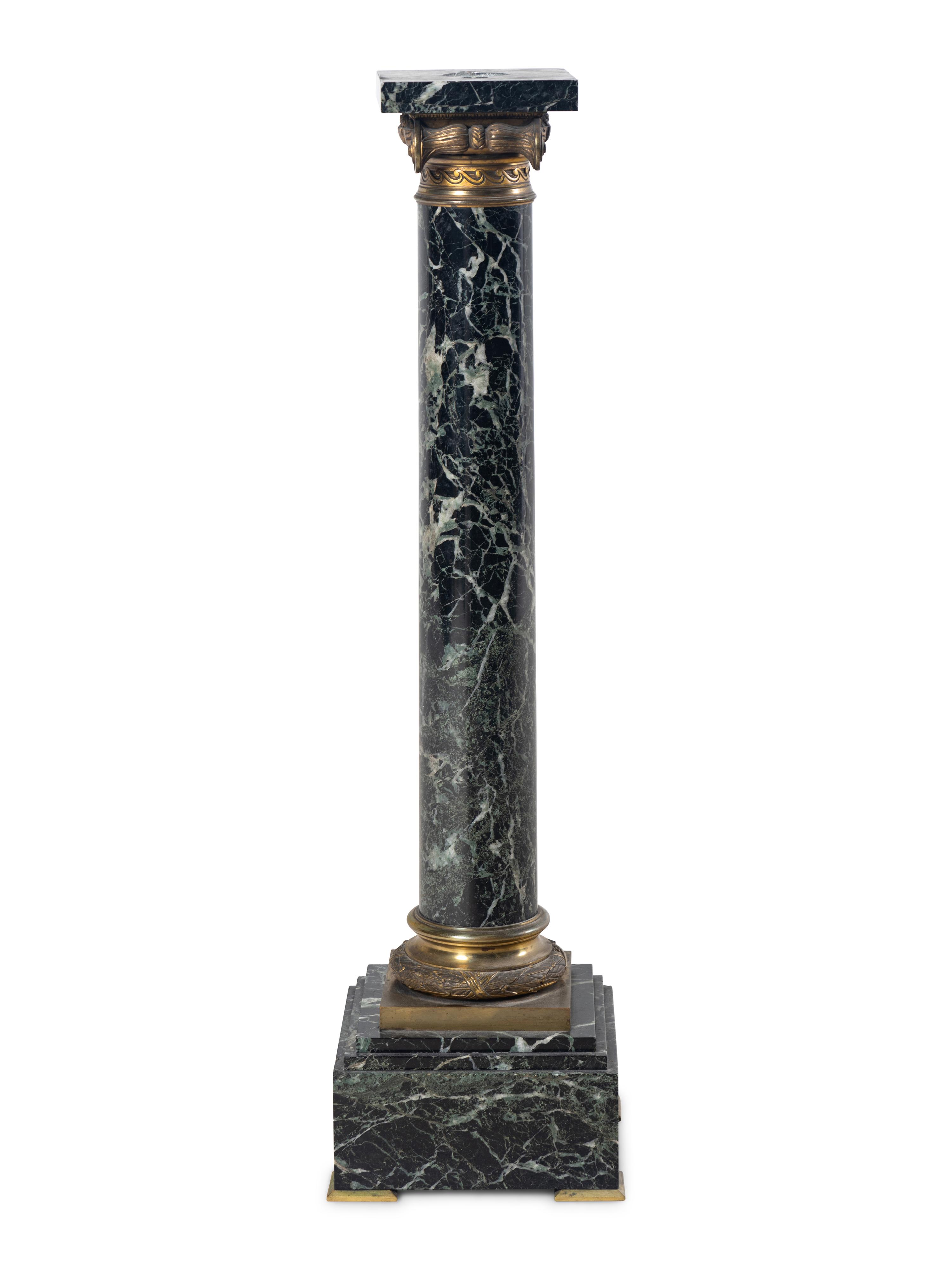 A Gilt Bronze Mounted Marble Pedestal