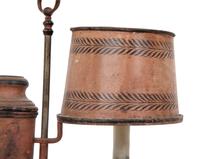 A French Tôle Peinte and Cast Iron Oil Lamp