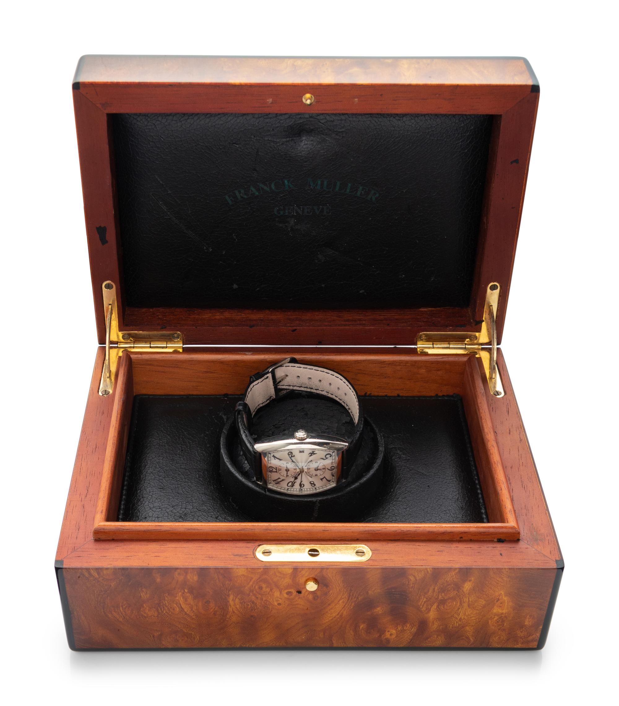 FRANCK MULLER, REF. 2852 18K WHITE GOLD TRIPLE TIME ZONE 'MASTER BANKER' WATCH