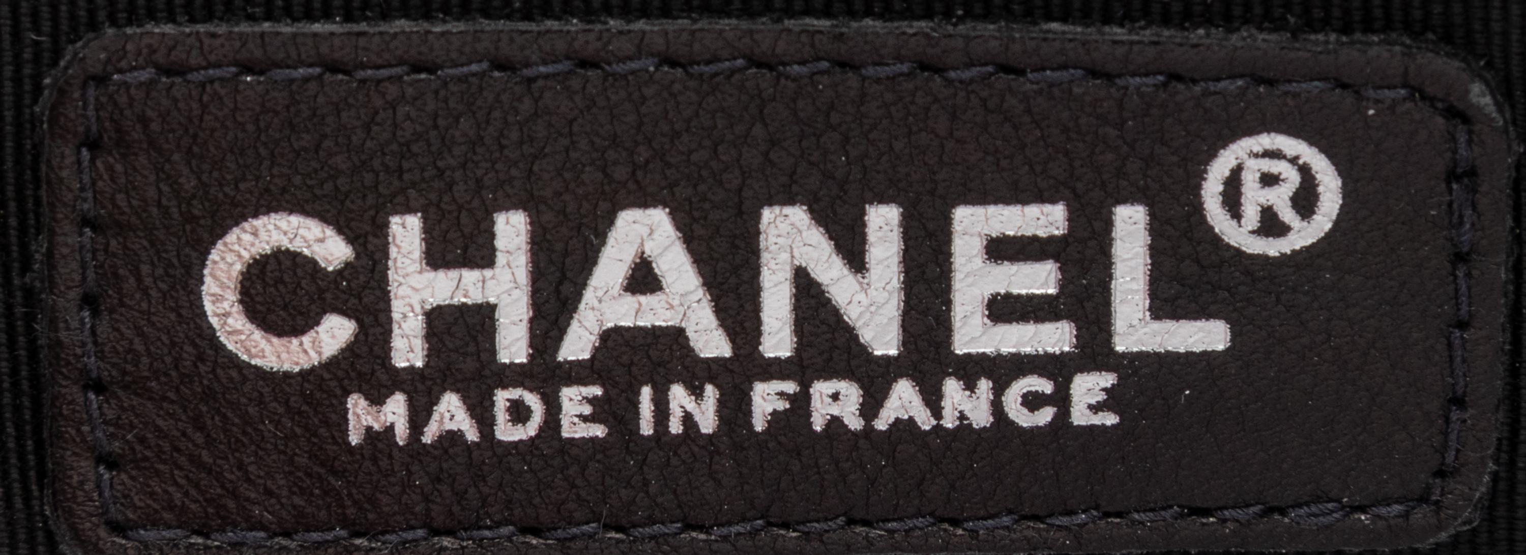 Chanel, Silver Nylon Flap Bag & Matching Belt