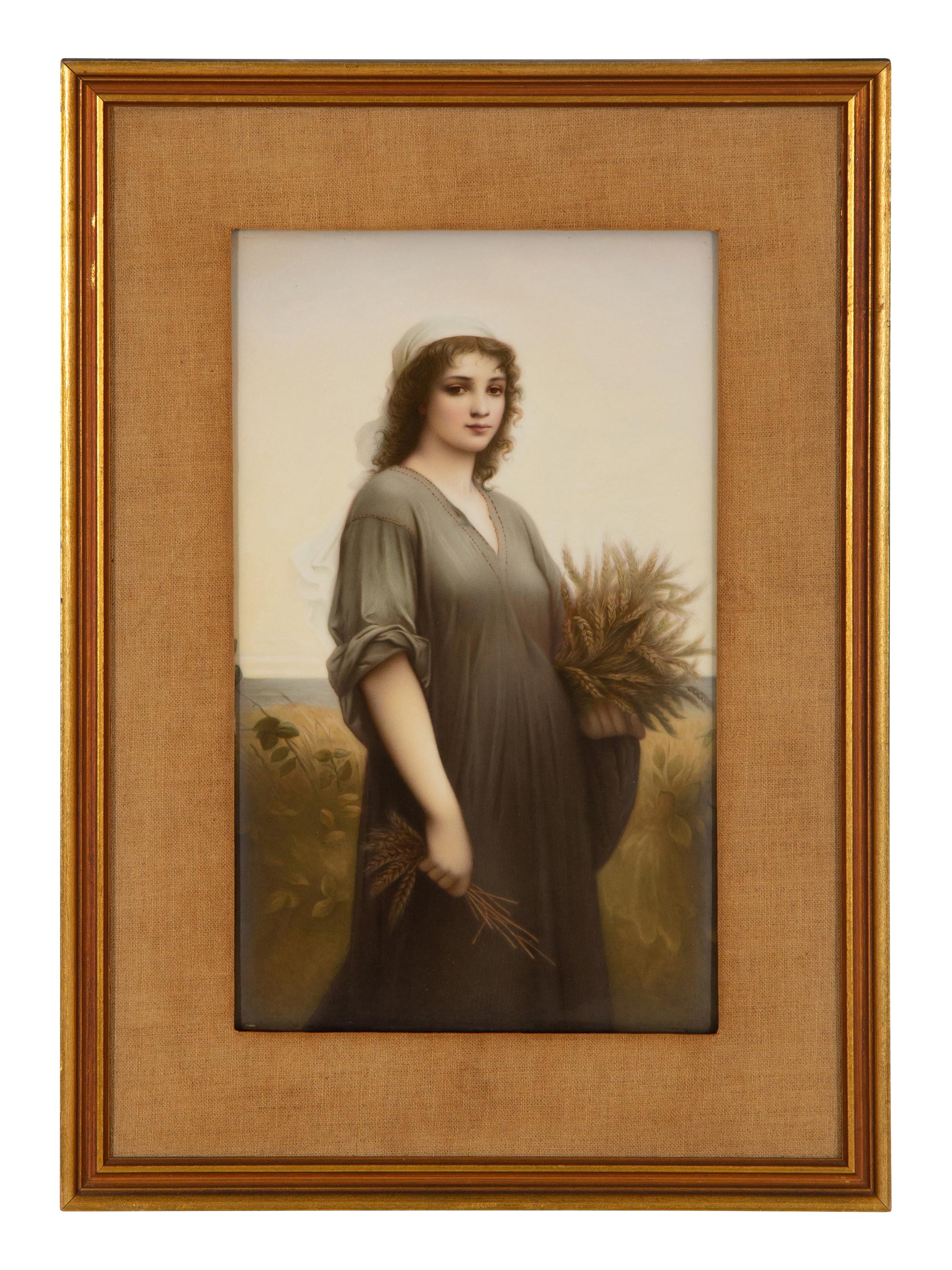 A Berlin (K.P.M.) Porcelain Plaque of Ruth after Landelle — 19TH CENTURY