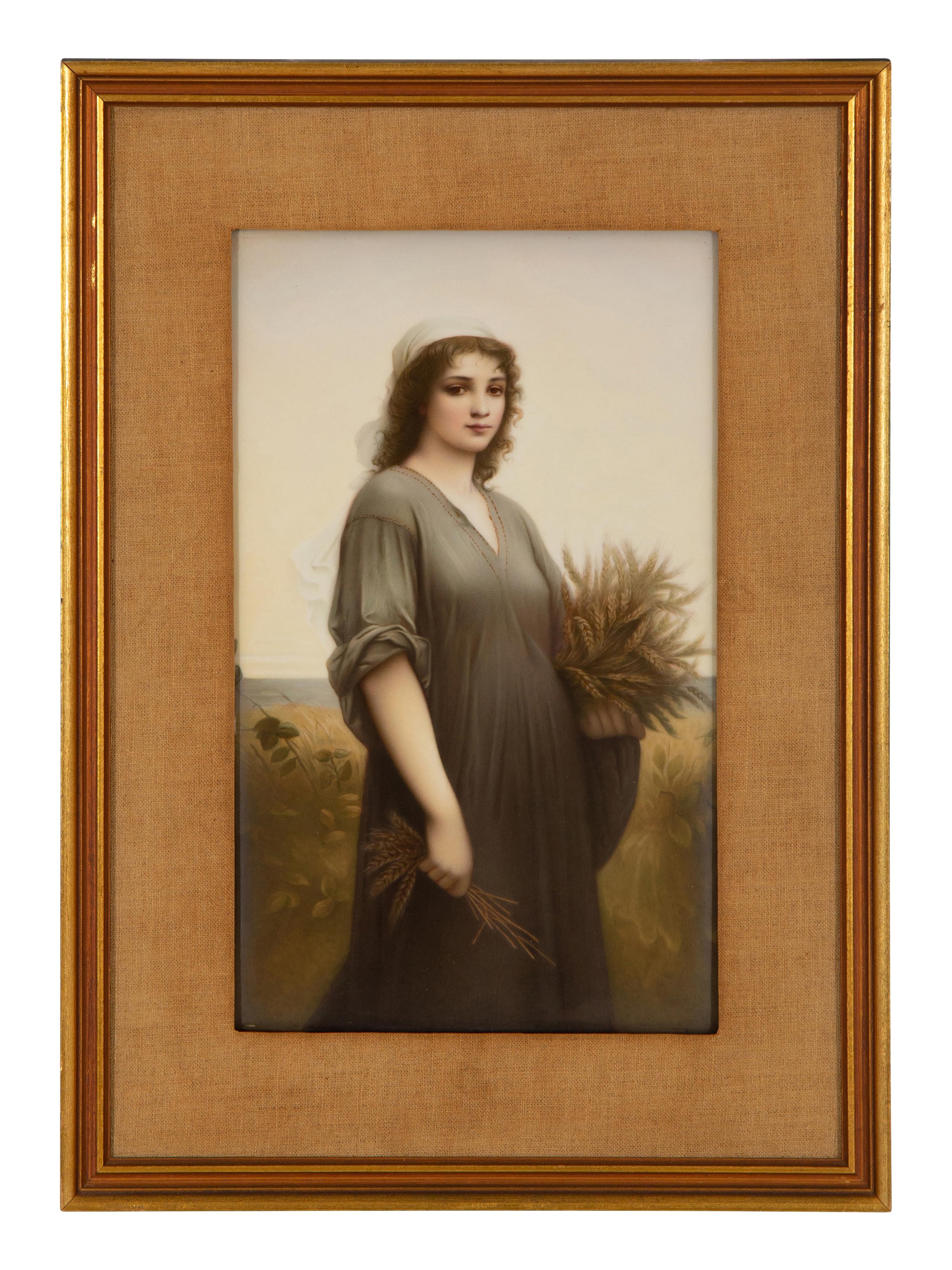 A Berlin (K.P.M.) Porcelain Plaque of Ruth after Landelle — 19TH CENTURY