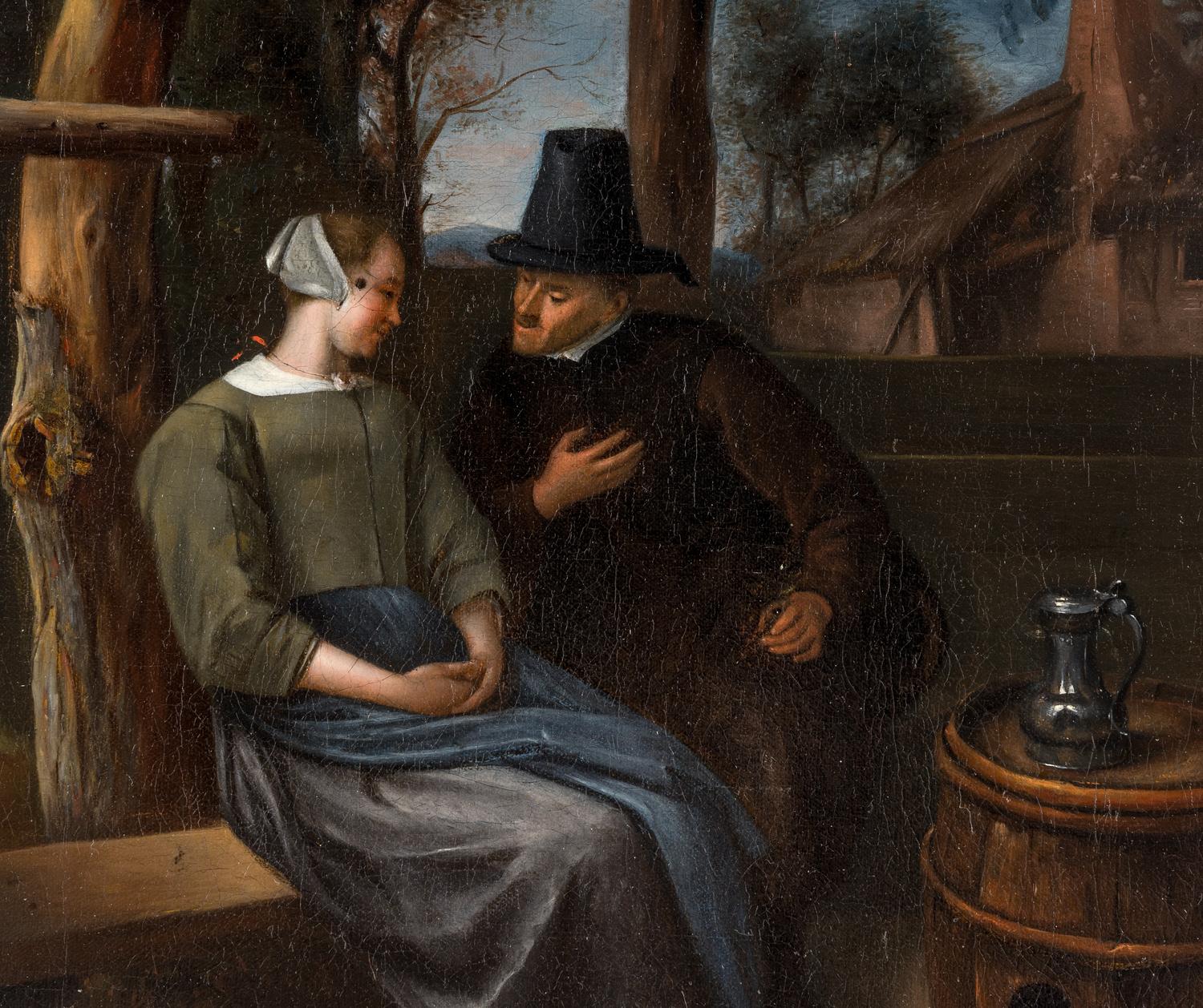 Couple Conversing in an Arbor