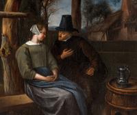 Couple Conversing in an Arbor