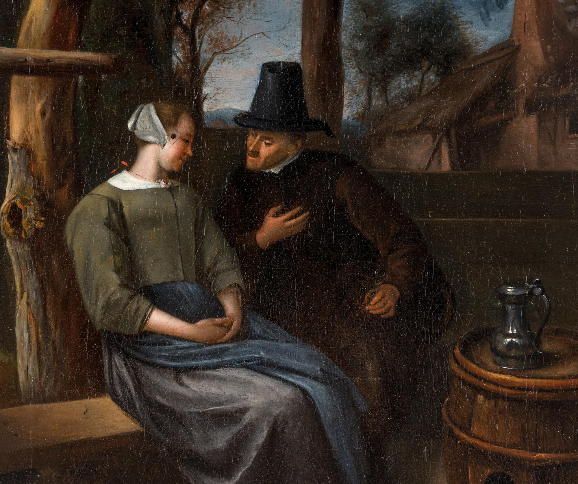Couple Conversing in an Arbor