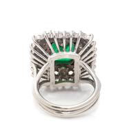 DIAMOND AND BERYL TRIPLET RING