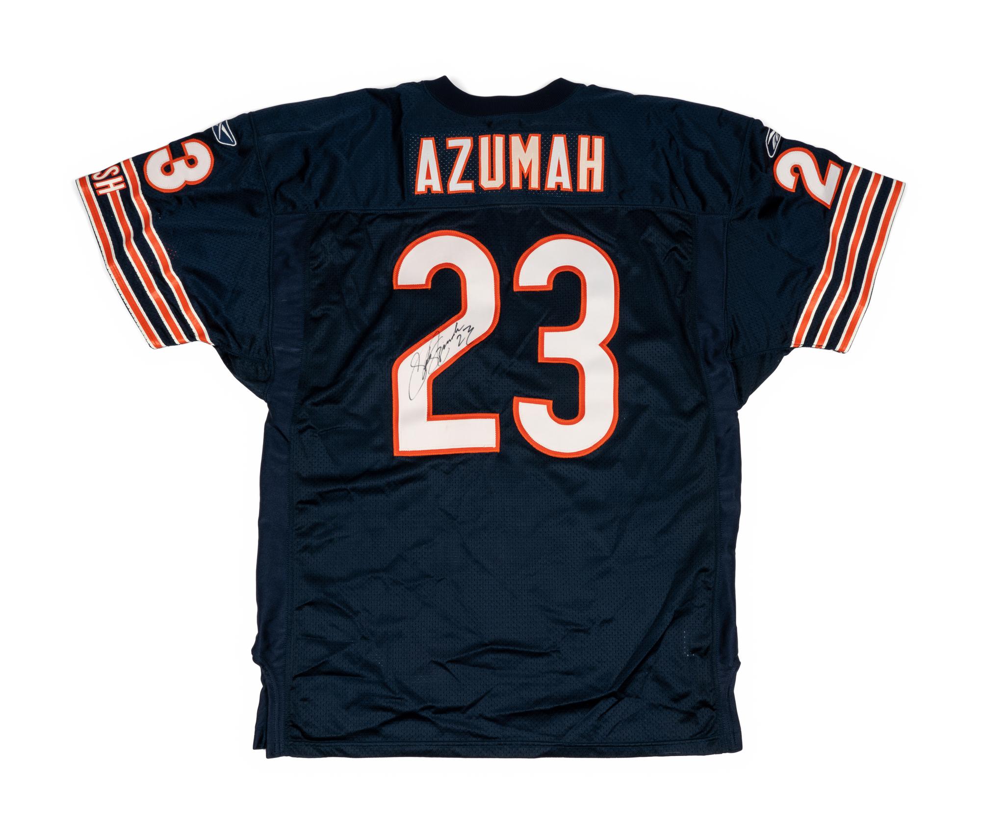 A 2002 Jerry Azumah Signed Chicago Bears Team Issued Jersey