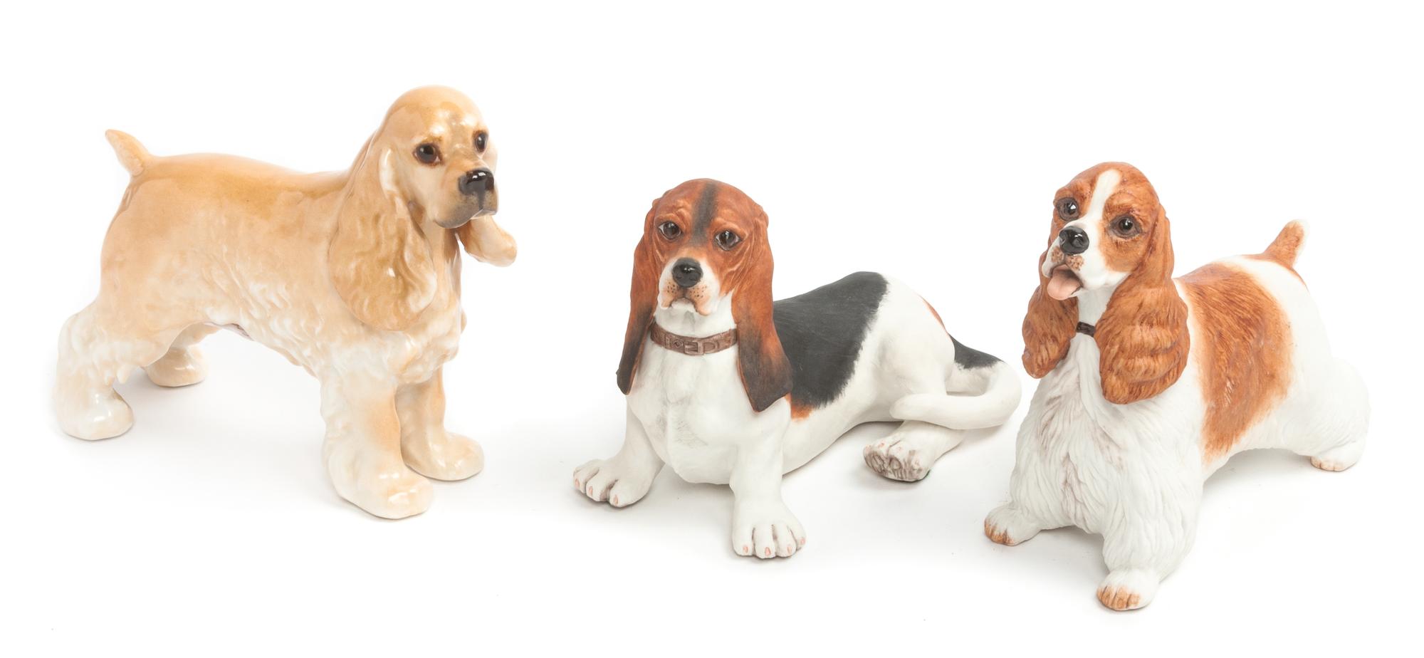 Three Boehm Porcelain Figures Width of widest 7 inches. — 20TH CENTURY