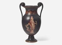 A Wedgwood Encaustic Decorated Black Basalt Vase, UK, circa 1800