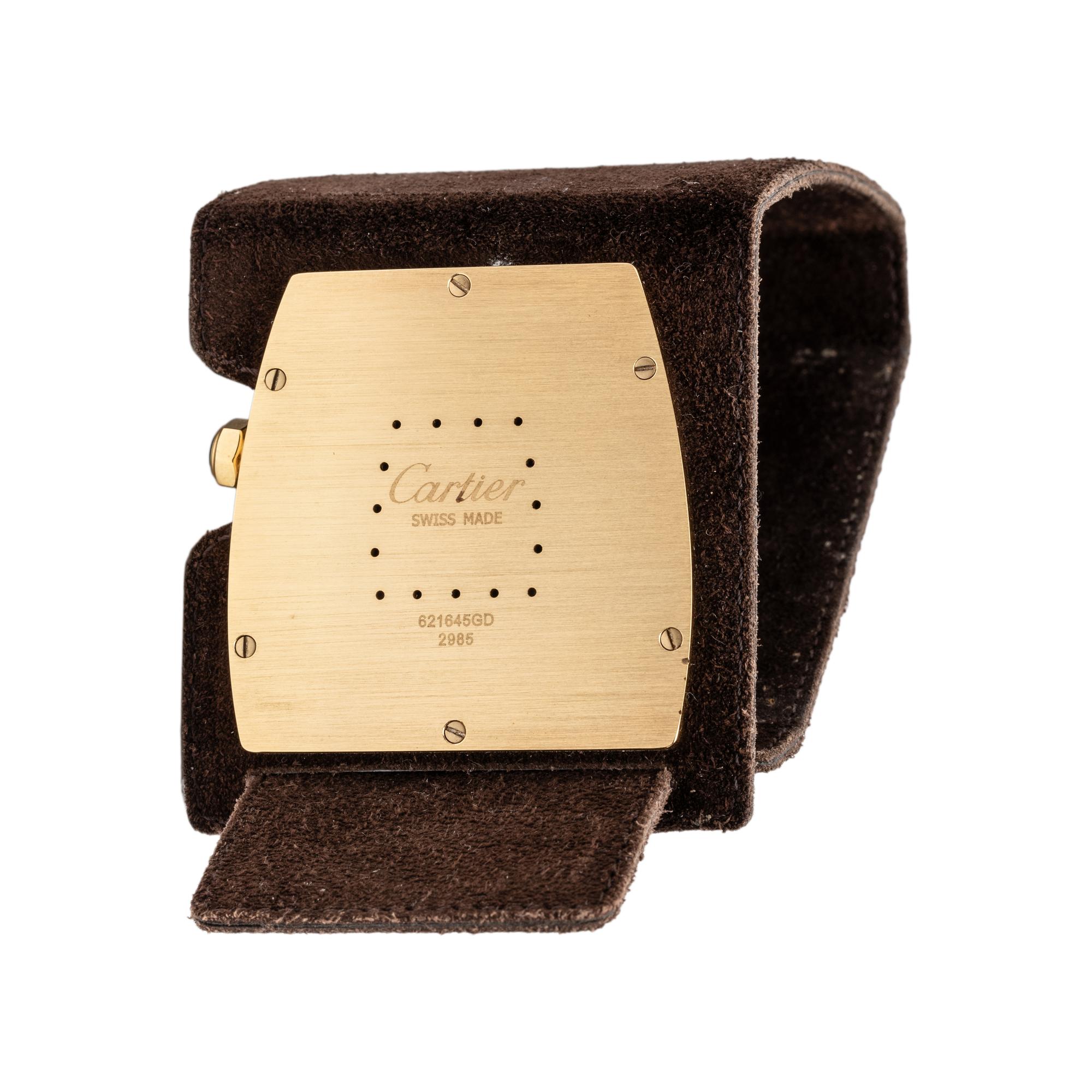 CARTIER, GOLD-PLATED 'LA DONA' TRAVEL CLOCK