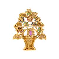 MULTIGEM AND DIAMOND JARDINIÈRE BROOCH