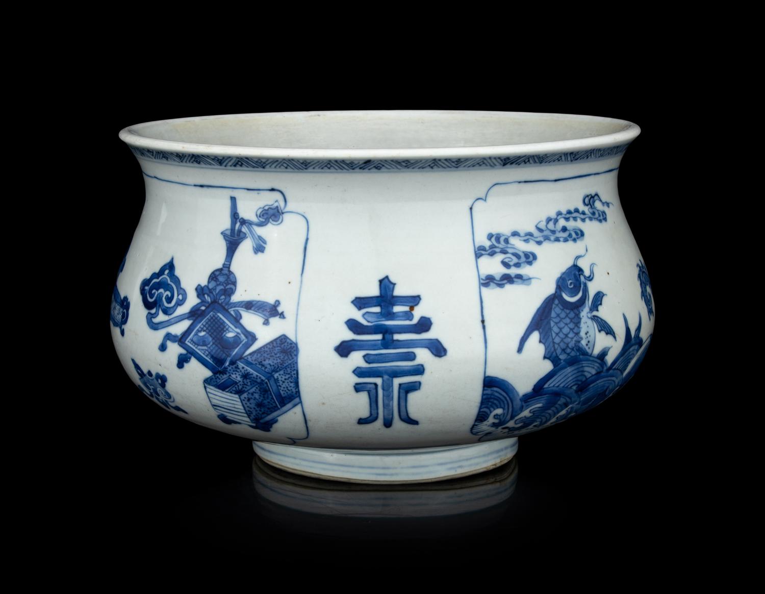 A Blue and White Porcelain Incense Burner