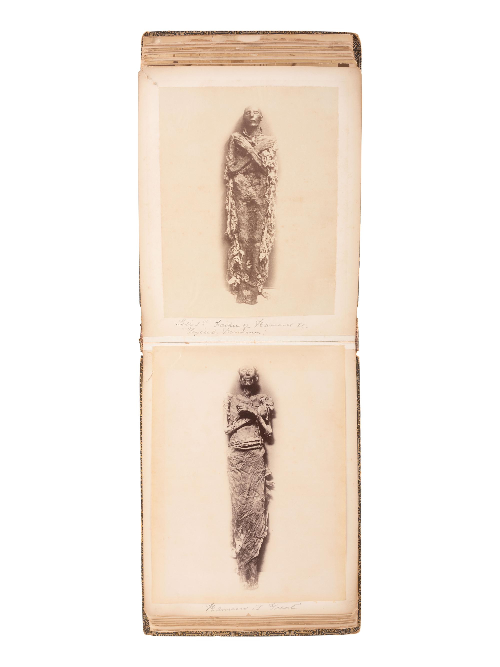 [EARLY PHOTOGRAPHY] Album containing albumen prints of Egyptian scenes and landmarks by various photographers.