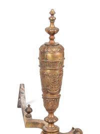 A Pair of Neoclassical Gilt Bronze Andirons