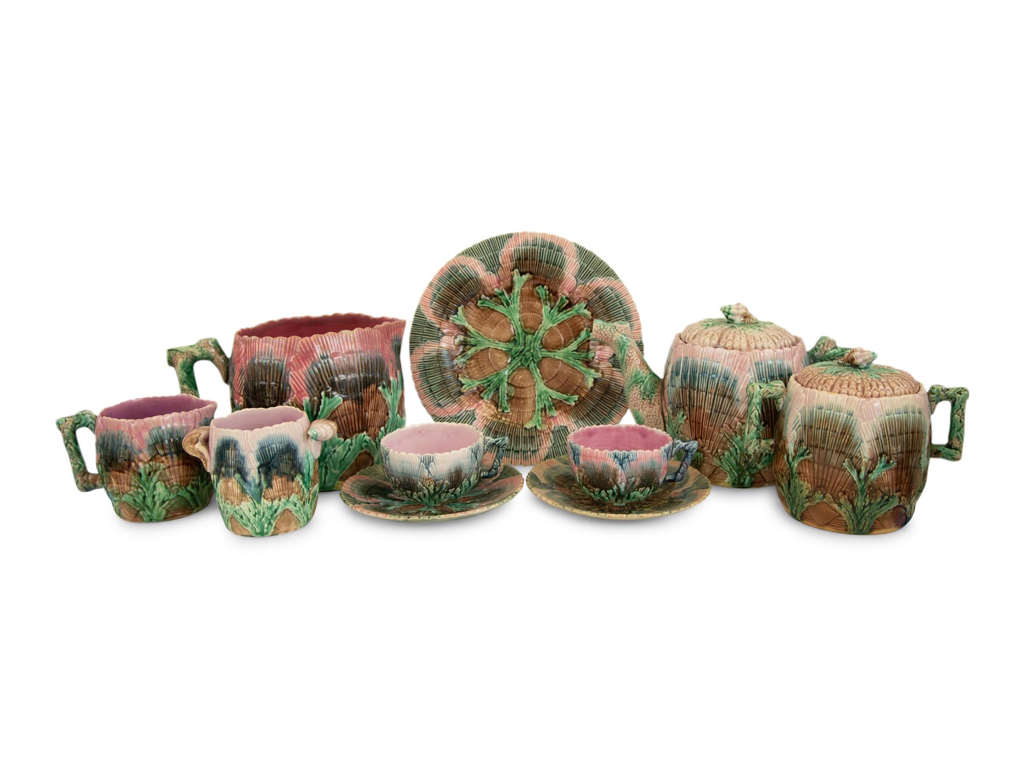 A Majolica Etruscan Tea and Coffee Service