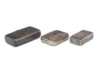 Two Russian Niello Silver Snuff Boxes