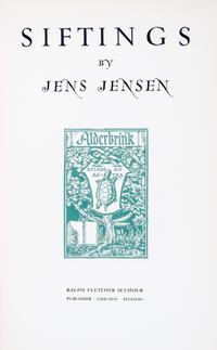 (LANDSCAPE ARCHITECTURE) JENSEN, JEN. Siftings. Chicago, 1939. Signed.