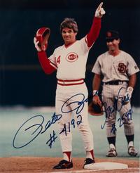 A Baseball's Greatest Feats Signed Autograph Print and Pete Rose / Steve Garvey Dual Signed 4,192 Large Format Photograph