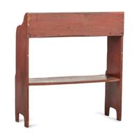 A Primitive Red-Painted Pine Crock Stand