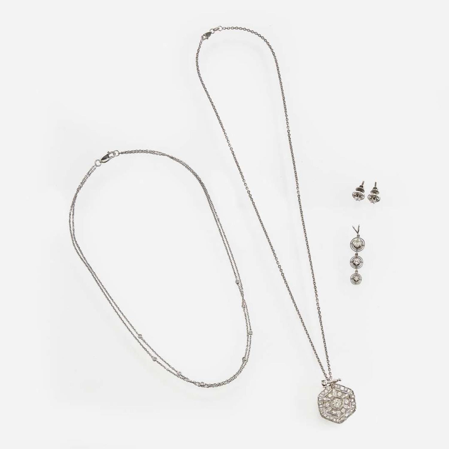 A Collection of Diamond and 18K Gold Jewelry