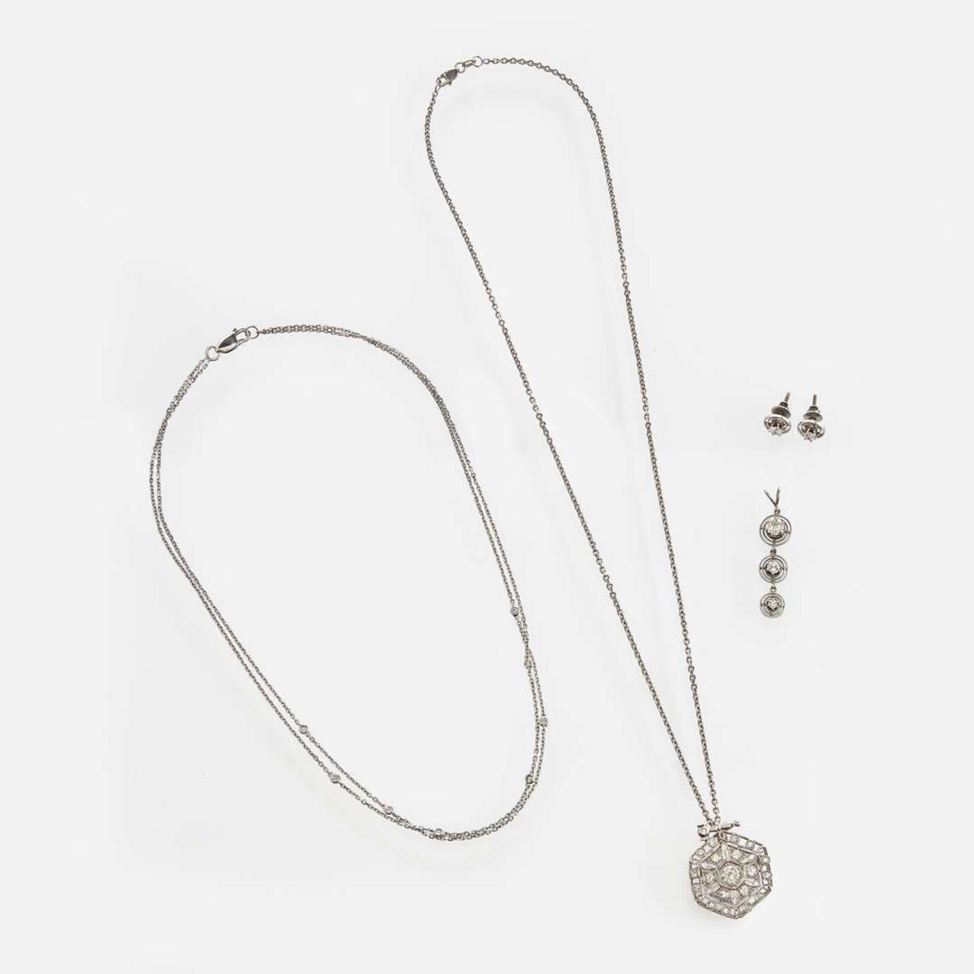 A Collection of Diamond and 18K Gold Jewelry
