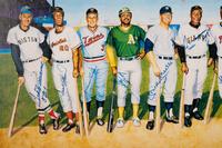 A 500 Home Run Club Signed Autograph Ron Lewis Print With Ted Williams 521 Inscription (Beckett Authentication Services Letter BAS Certified)