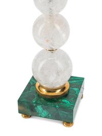 A Pair of Rock Crystal and Malachite Table Lamps
