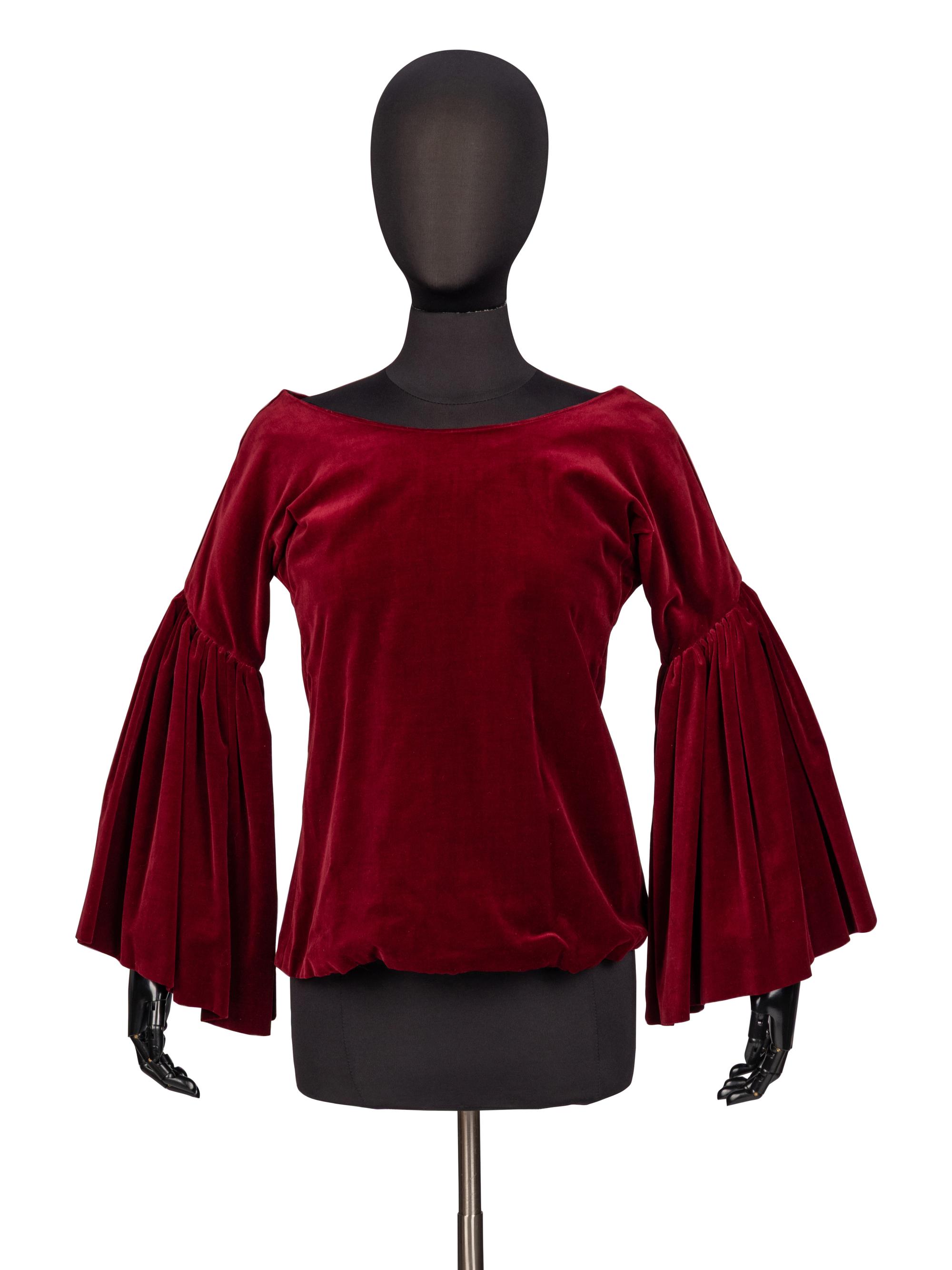 Adolfo, Burgundy Velvet Top, 1969