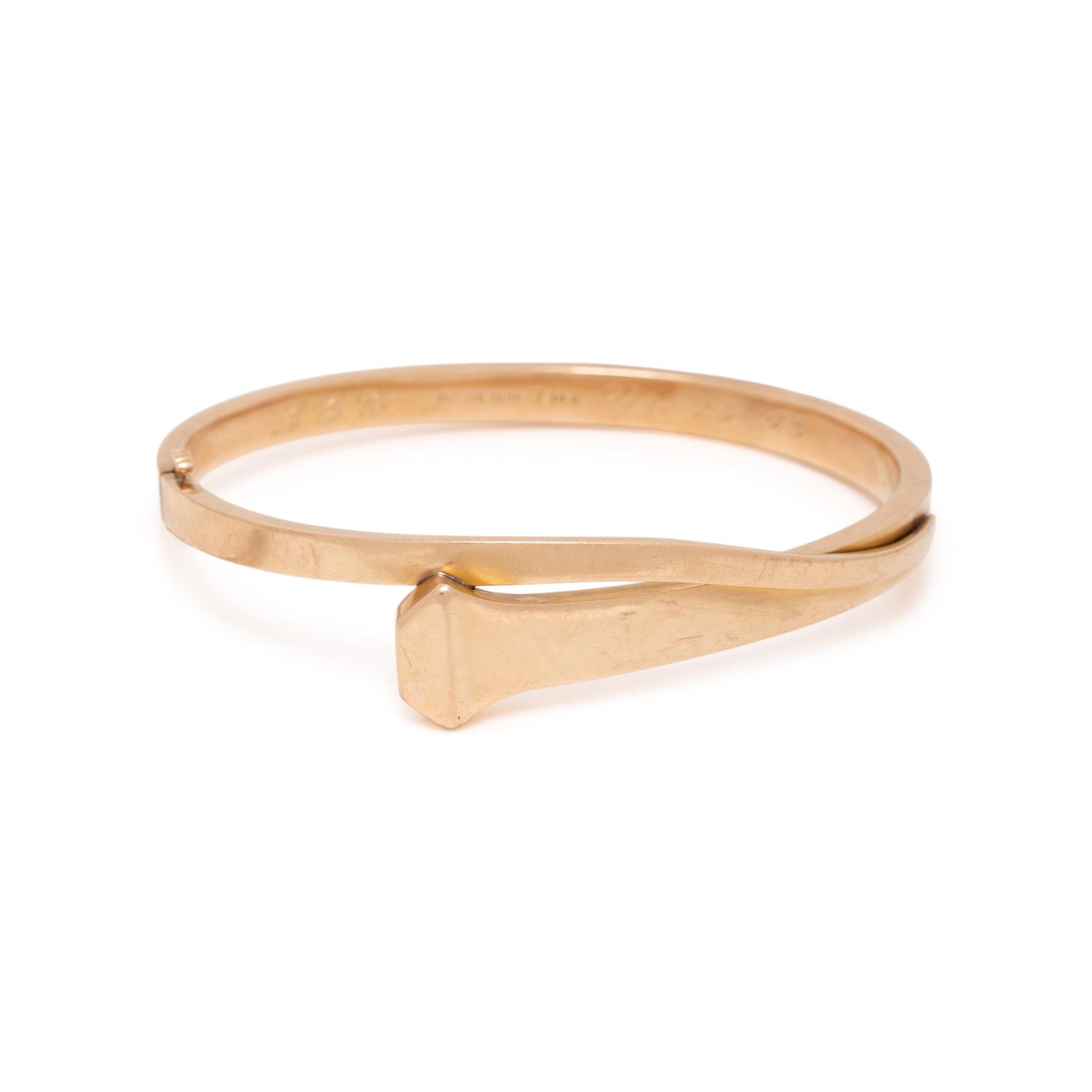 ANTIQUE, YELLOW GOLD NAIL SPIKE BRACELET