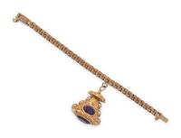 YELLOW GOLD AND AMETHYST CHARM