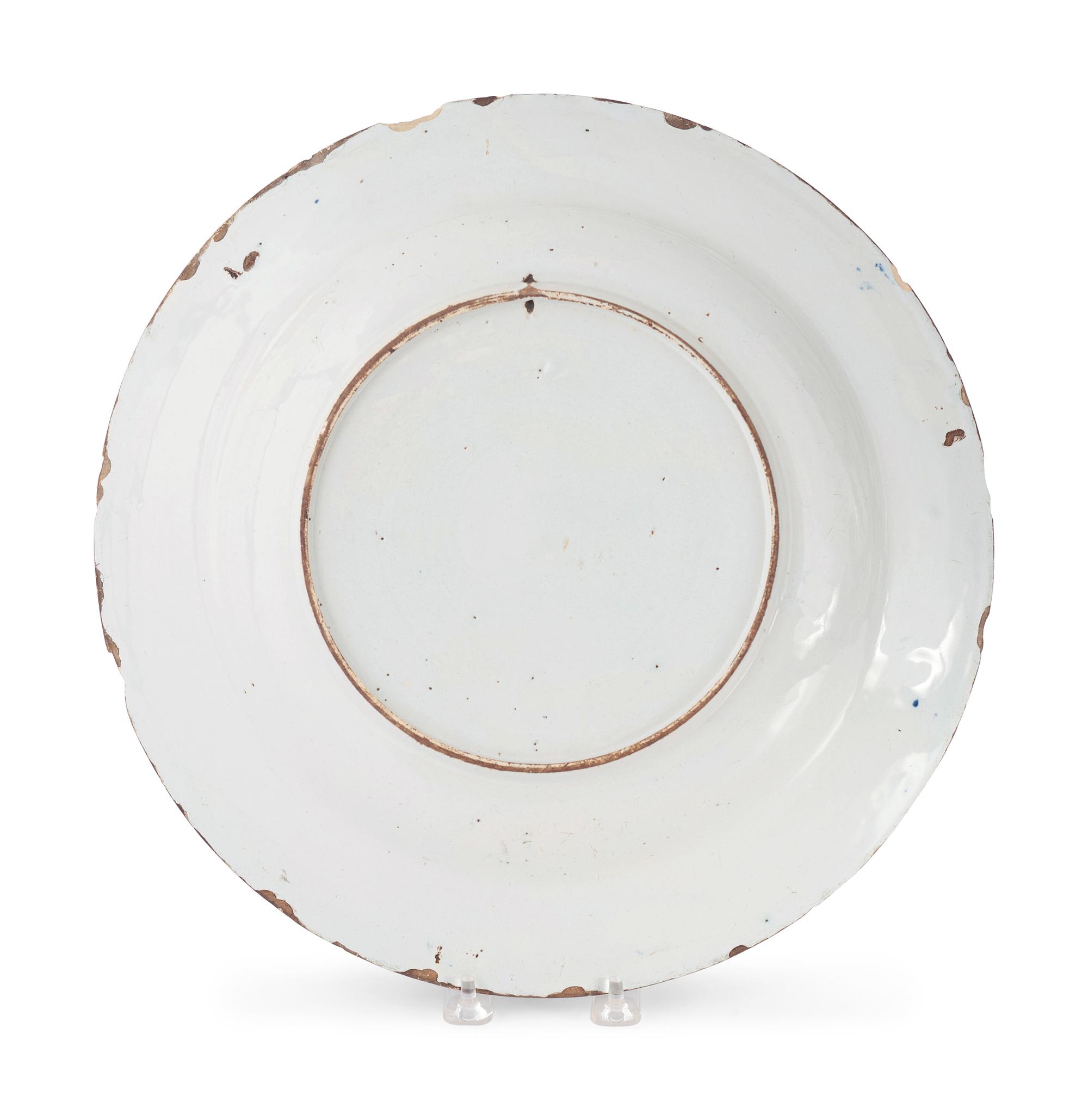 A Dutch Blue and White Glazed Delftware Charger