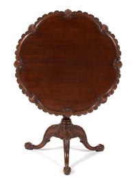 A George II Style Carved Mahogany Tilt Top Table