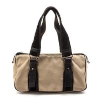 An Yves Saint Laurent Tan Canvas Bag, 11 x 7 1/2 x 2 inches.