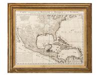 CHATELAIN, Henry Abraham (1684-1743). Carte Contenant le Royaume du Mexique et la Floride, Dressez sur les Meilleures Observations & sur les Memoires les plus Nouveaux . Amsterdam, ca 1719.