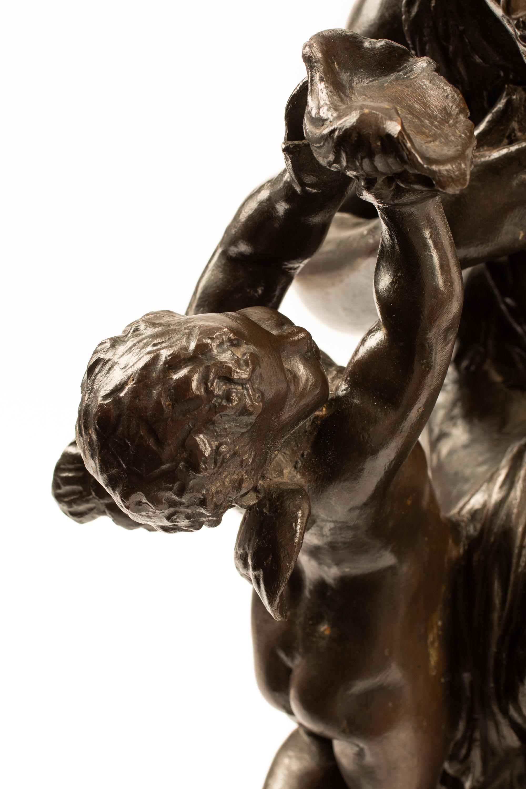 A French Patinated Bronze Figural Group After Moreau