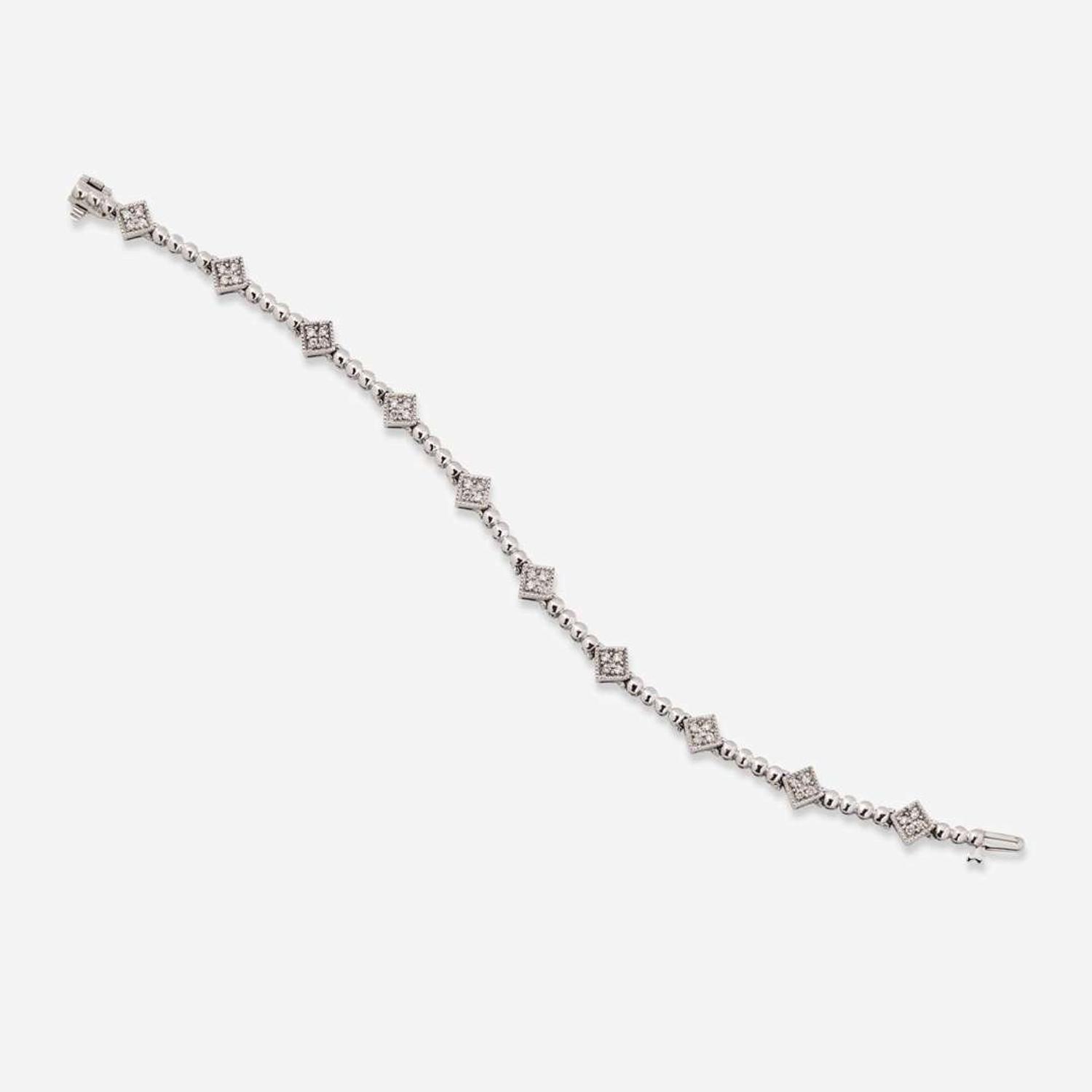 A 14K White Gold and Diamond Bracelet