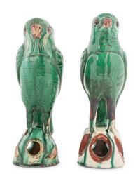 A Near Pair of Chinese Export Porcelain Parrots