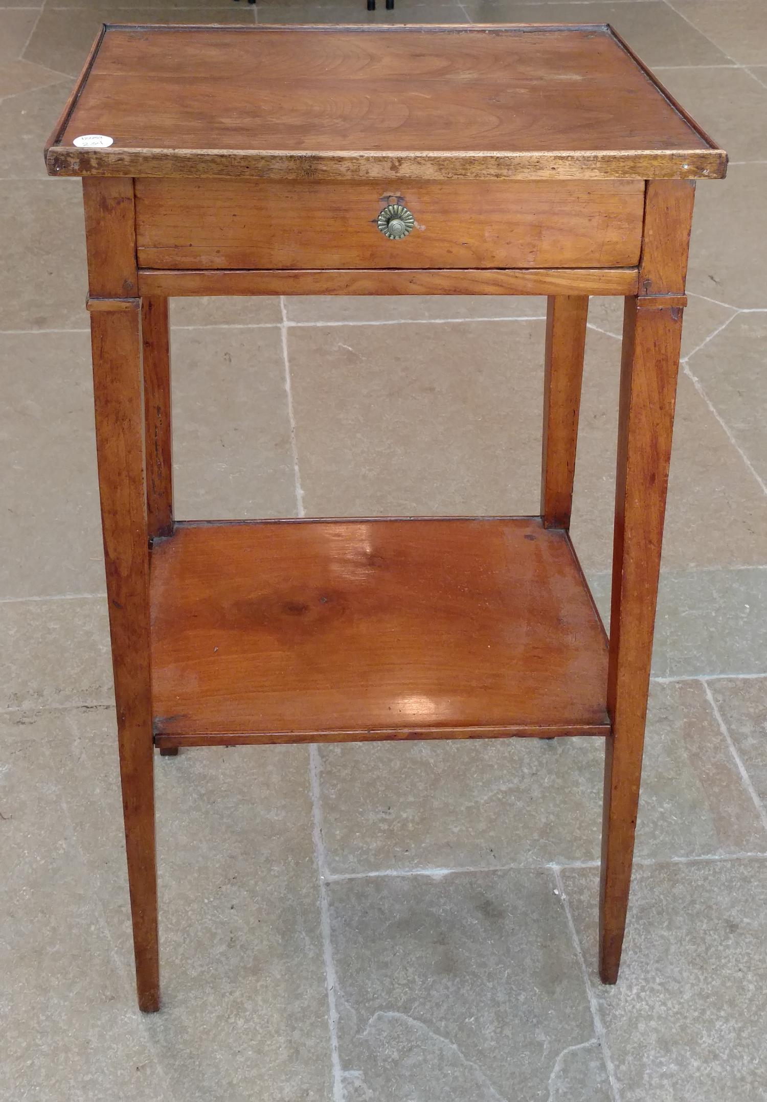 A Wood Side Table Height 28 x width 17 1/4 inches.