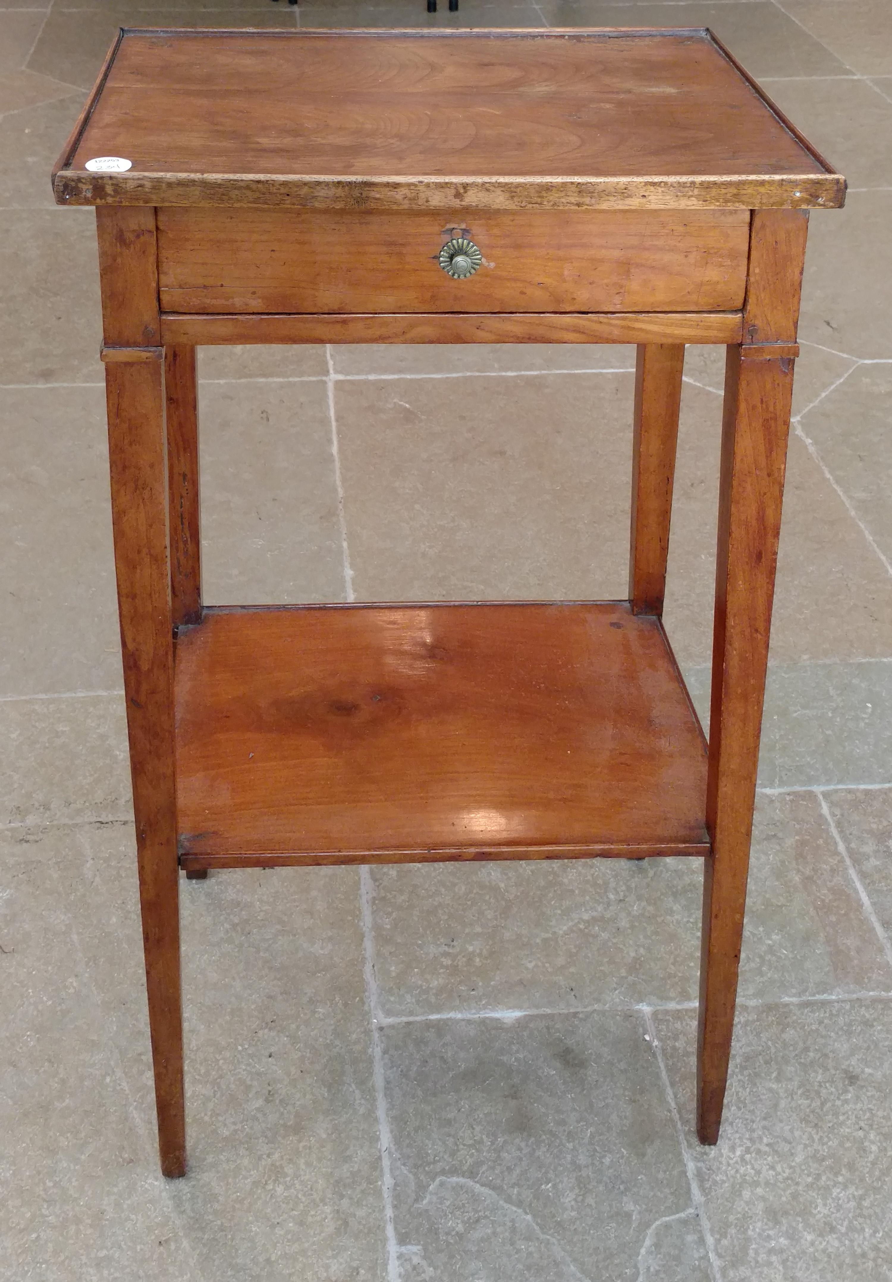 A Wood Side Table Height 28 x width 17 1/4 inches.