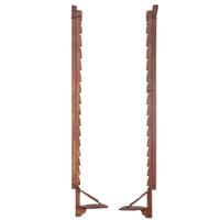 A Pair of Red Stained Pine Candle Risers