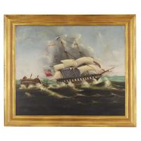 Attributed to Thomas Chambers (1808-1869) The Constitution and The Guerriere