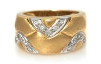 A Yellow Gold and Diamond Ring, 7.20 dwts.