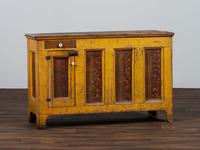 A Country Chrome and Grain Paint Decorated Dry Sink