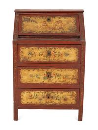 A Venetian Style Painted Slant Front Desk