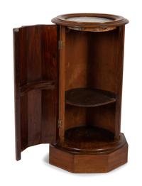 A Continental Mahogany Fluted Cylindrical Pedestal Cupboard — 19TH CENTURY