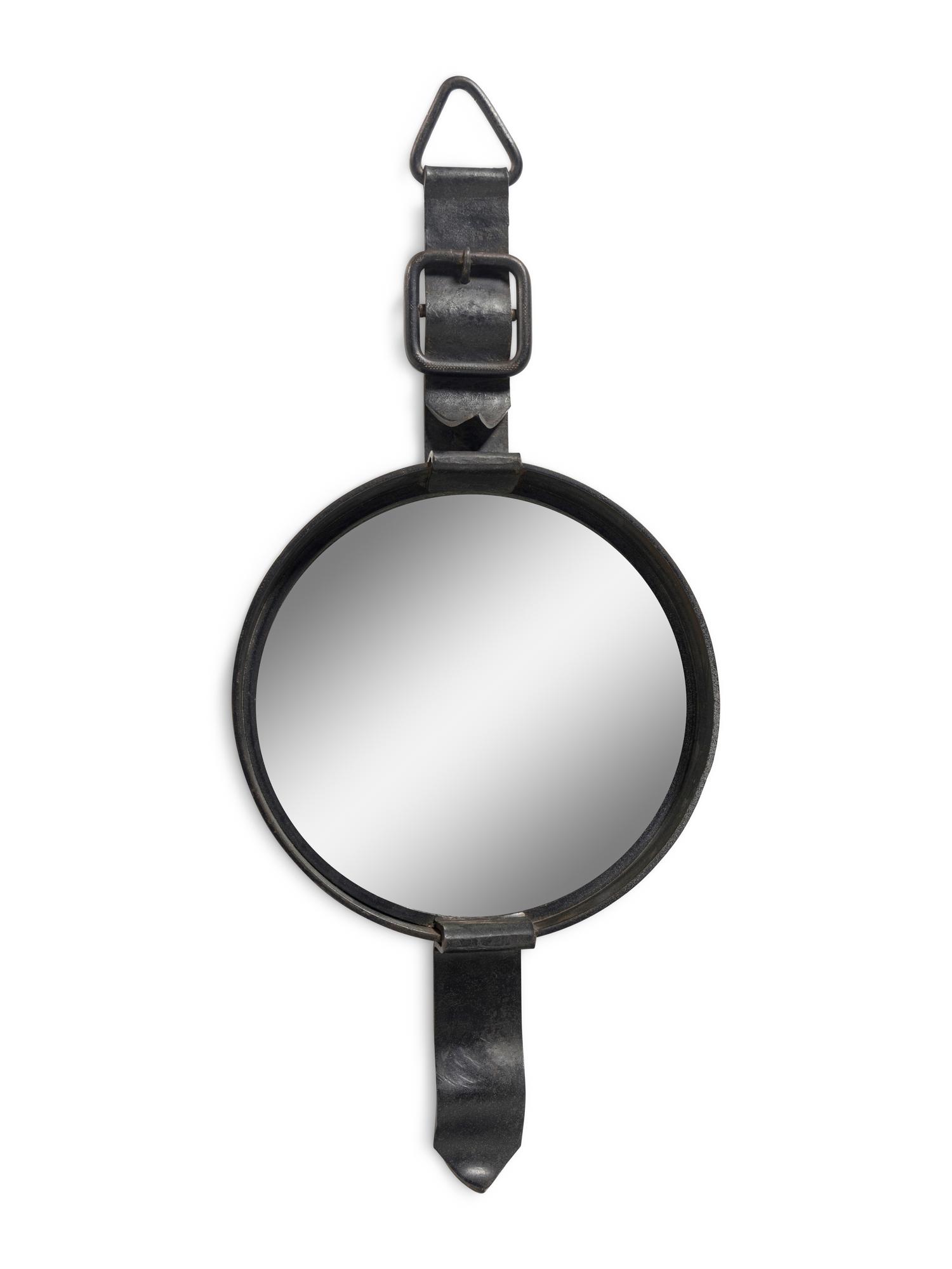 A Wrought Iron Belt-Form Wall Mirror