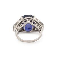 J.E. CALDWELL, ART DECO, COLOR CHANGE SAPPHIRE AND DIAMOND RING
