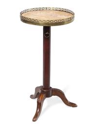 A Louis XVI Style Mahogany Telescopic Marble-Top Side Table