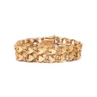 VINTAGE, YELLOW GOLD HEART BRACELET